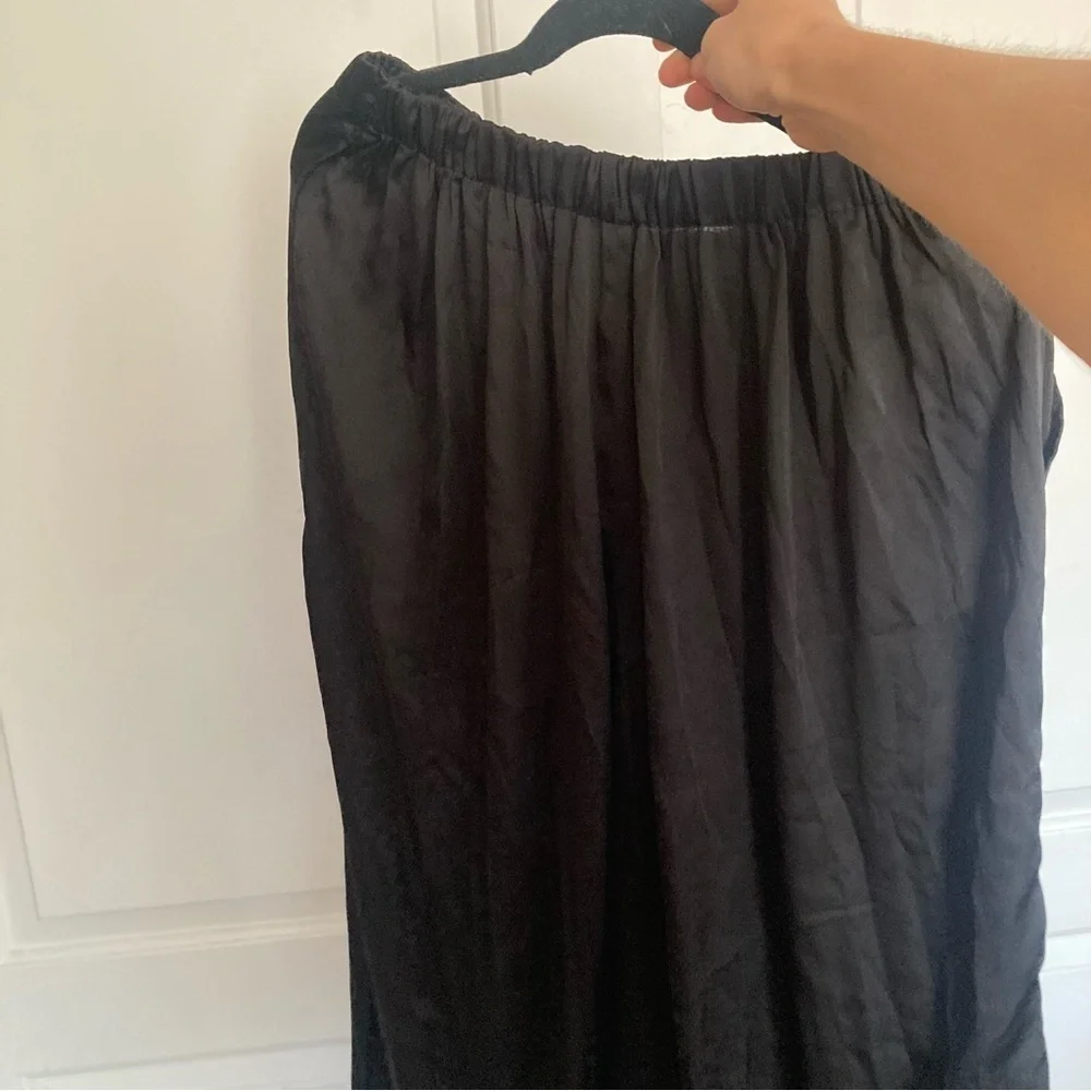 NWOT Intimately Free People Black Satin Lounge Pants Sz XS/S
